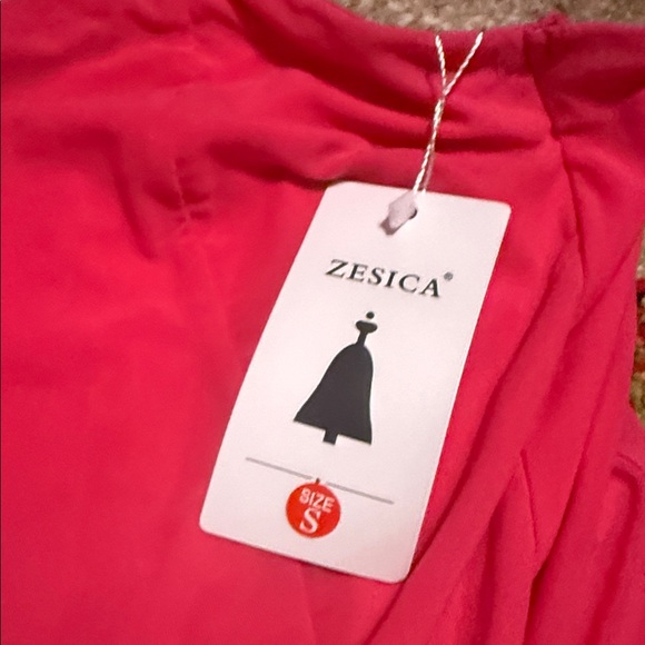 NWT Small Tube top dress Chic Asymmetrical Pink Strapless Dress - Picture 10 of 12